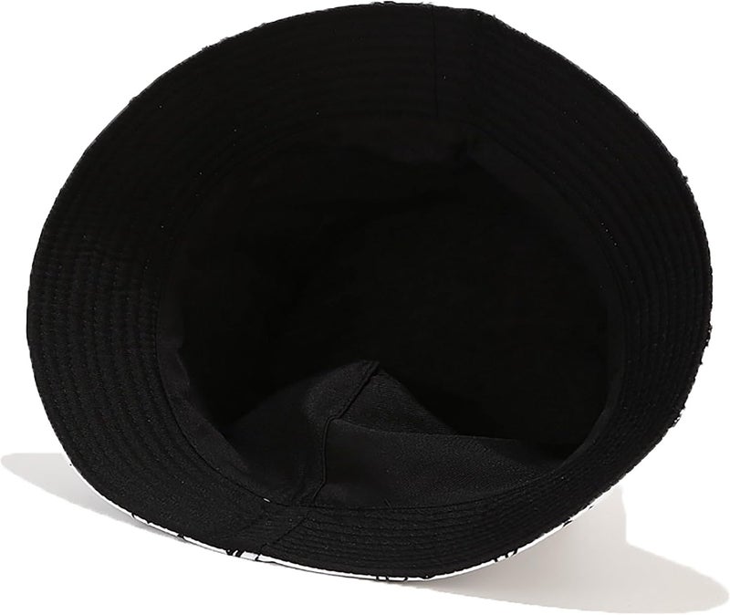 EYBF Flower Reversible Bucket Hat Cotton Summer Travel Beach Sun Hats Emboridery for Women Men - Image 3